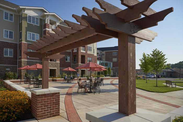 Residents seated outdoors