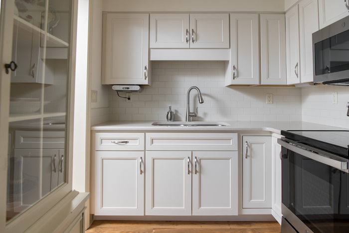 Clean, compact kitchen well suited to our residents.