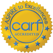 CARF Accredited badge. 