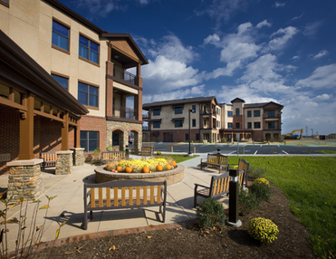 Outdoor sitting area of our senior living community.