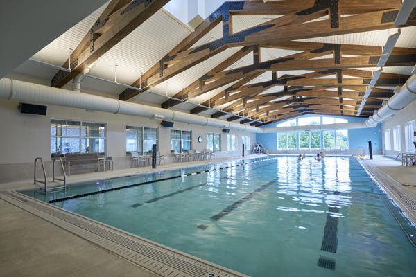 Retirement community indoor swimming pool.