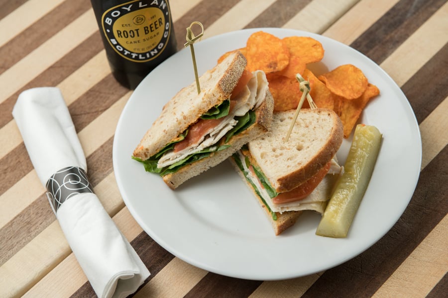 sandwich and chips on plate