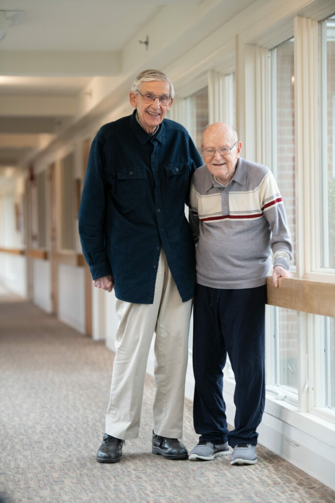 Happy senior residents.