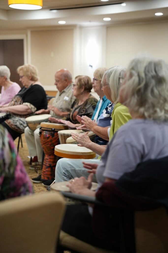 Residents engaged in a group activity.