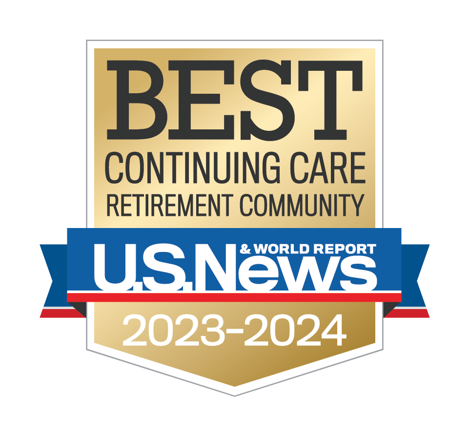 US News, Best Continuing Care Retirement Community award 2023-2024. 